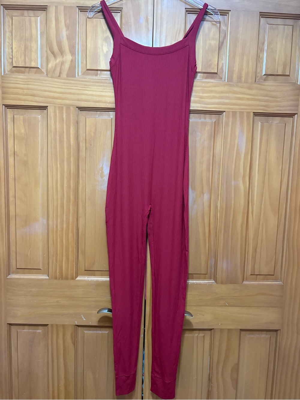 Skims Soft Lounge Up Henley Onesie Brick Red Jumpsuit Size Small NWT